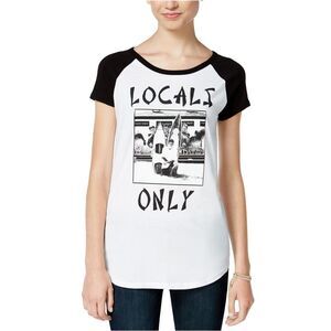 NTD Womens Locals Only Graphic T-Shirt, White, NWT